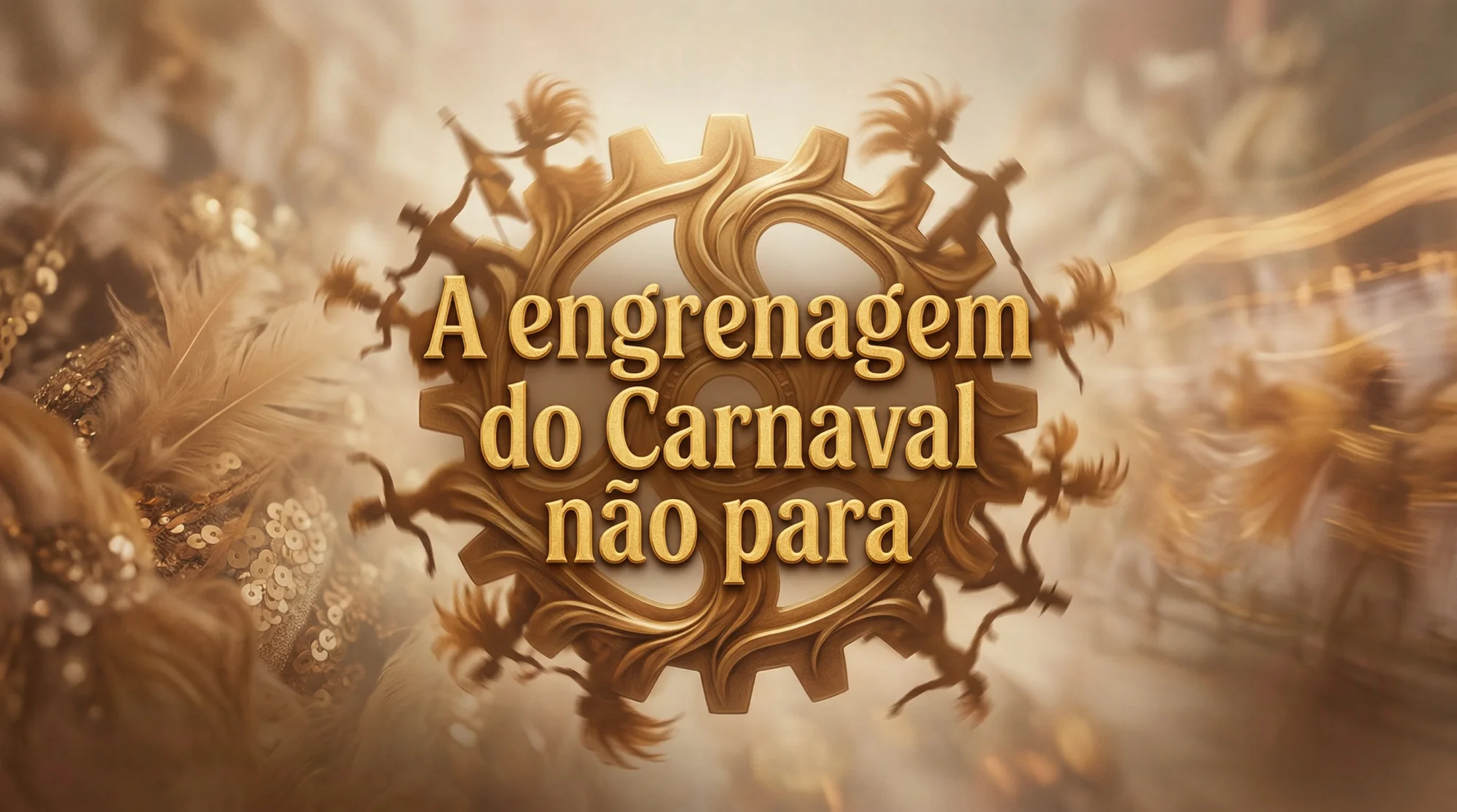 Engrenagem simbolizando o Carnaval na sentido de atividade constante.